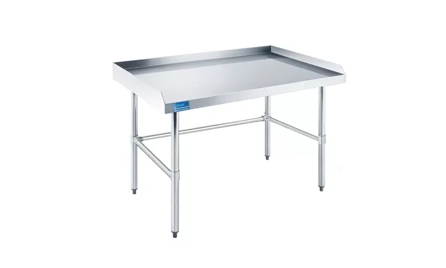 AmGood AMGES-2448-RCB+35inch — Work Table with Backsplash, 18-ga 430 stainless steel