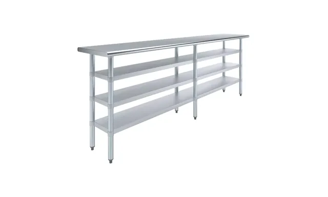 AmGood AMGWT-1896-3SH — Work Table, 96"W x 18"D, 18-ga 430 stainless steel