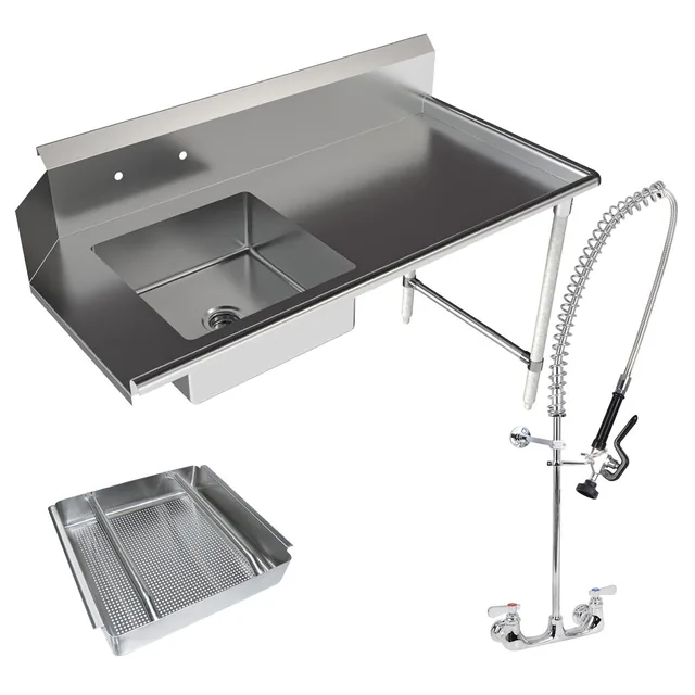 BK Resources BKSDT-60-R-P3-G — Dish Table, 60"W x 30.38"D x 46.25"H, 18-ga