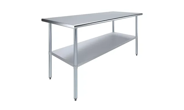 AmGood AMGWT-3072 — Work Table, 72"W x 30"D, 18-ga 430 stainless steel