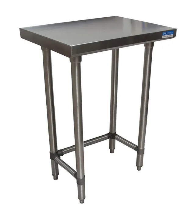 BK Resources SVTOB-1824 — Open-Base Work Table, 24"W x 18"D, 18-ga 430 stainless