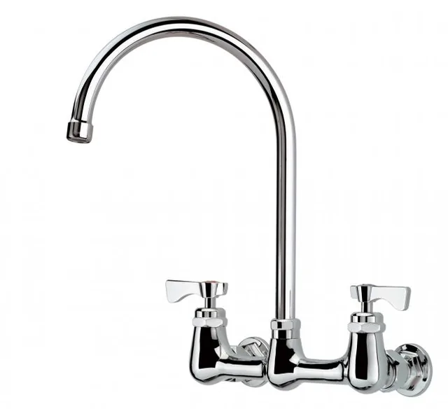 Krowne 14-802L — Wall-Mount Gooseneck Faucet, 8"" Centers, 8.5" Spout