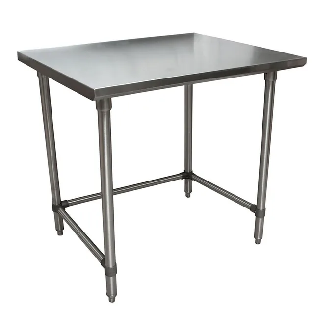 BK Resources SVTOB-3030 — Work Table with Open Base, 30"W x 30"D, 18-ga 430 stainless steel