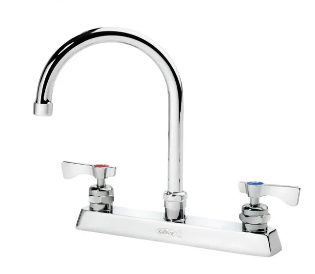 Krowne 15-501L — Deck-Mount Gooseneck Faucet, 8"" Centers, 6" Spout