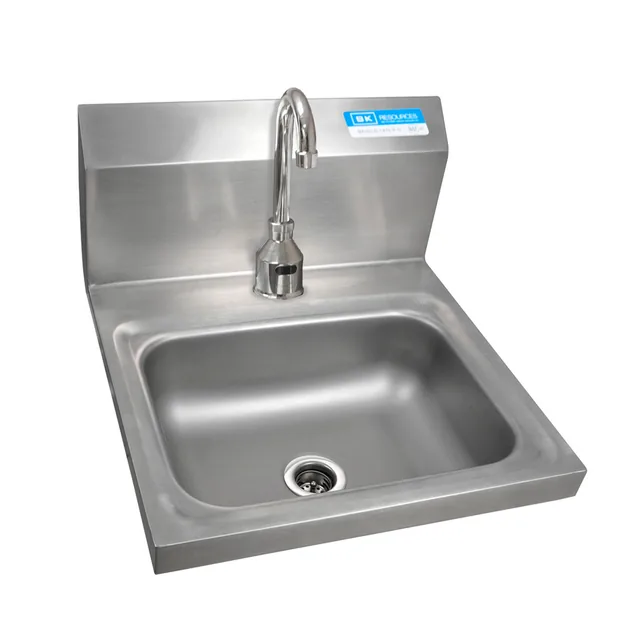 BK Resources BKHS-D-1410-1-P-G — Wall-Mount Hand Sink, 17"W x 17"D, 20-ga 304 stainless, sensor