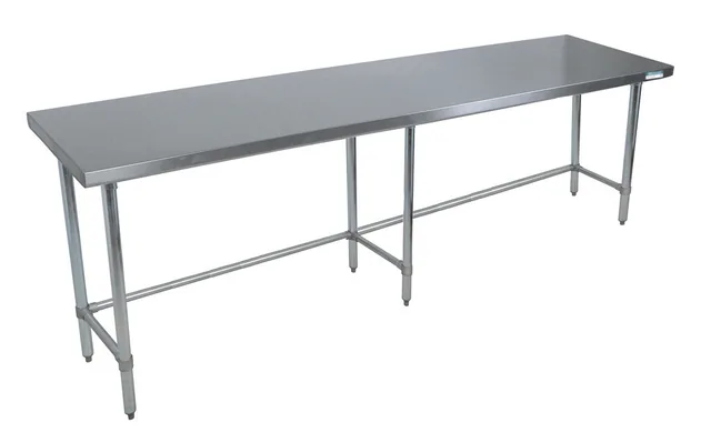 BK Resources VTTOB-1884 — Work Table with Open Base, 84"W x 18"D, 18-ga 430 galvanized steel