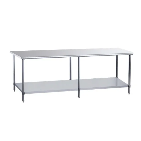 Dukers DCSTW-3072 — Work Table with Open Base, 72"W x 30"D, 18-ga 430 galvanized steel