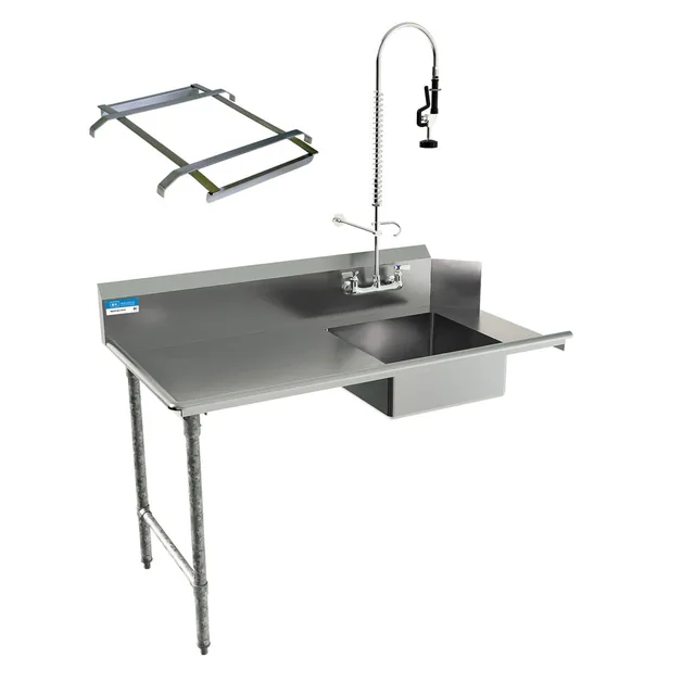 BK Resources BKSDT-60-L-P2-G — Dish Table, 60"W x 30.38"D x 46.25"H, 18-ga