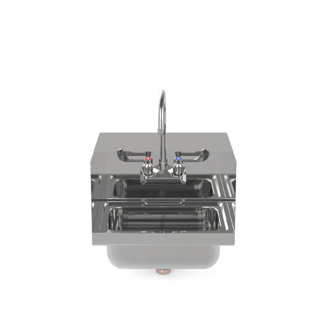 Atosa SH15SD — Wall-Mount Hand Sink, 15.75"W x 15.38"D, 20-ga 304 stainless, wrist blade, side splashes
