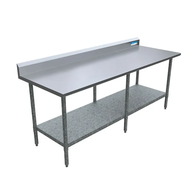 BK Resources VTTR5-8424 — Riser-Top Work Table, 84"W x 24"D x 41"H, 18-ga stainless steel