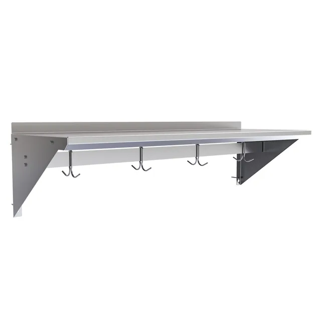 BK Resources BKWS-1648-PR — Wall Shelf, 48"W x 16"D, stainless steel