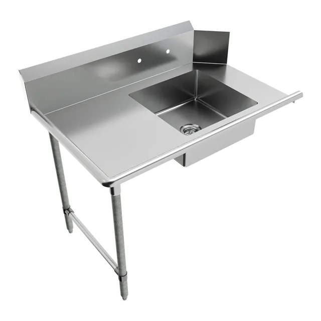 BK Resources BKSDT-48-L — Dish Table, 18-ga 304 stainless steel