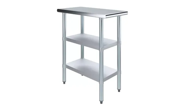 AmGood AMGWT-3015-2SH — Work Table, 15"W x 30"D, 18-ga 430 stainless steel