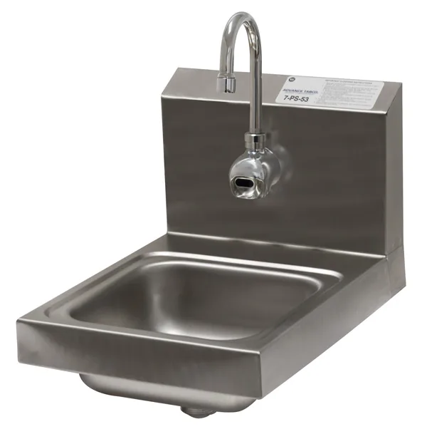 Advance Tabco 7-PS-52 — Wall-Mount Hand Sink, 14"W x 10"D, 20-ga 304 stainless, sensor