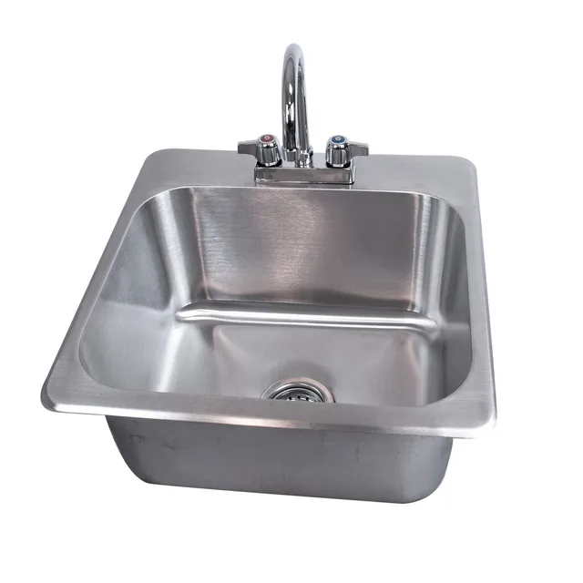 BK Resources DDI-18151024-P-G — Drop-In Sink, 20"W x 20.5"D x 10.5"H, stainless steel
