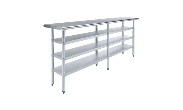 AmGood AMGWT-1884-3SH — Work Table, 84"W x 18"D, 18-ga 430 stainless steel