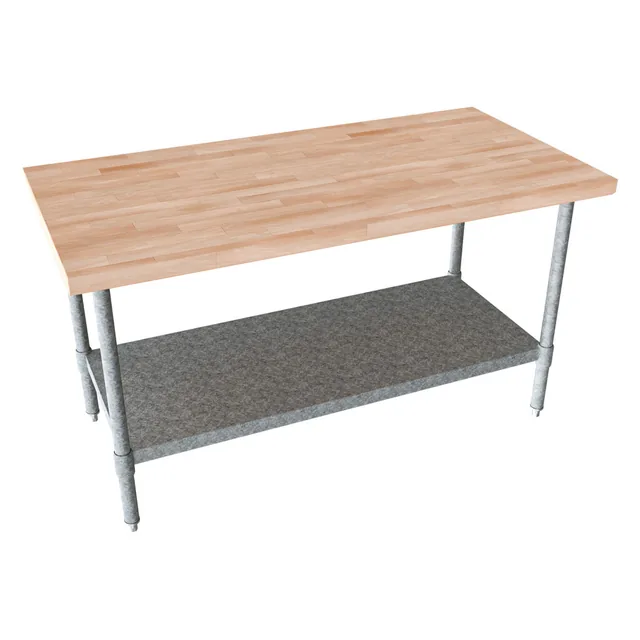 BK Resources MFTG-6036 — Work Table, 60"W x 36"D x 34.75"H, hard maple top