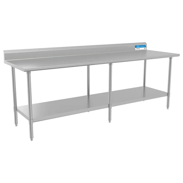 BK Resources CVTR5-9624 — Riser-Top Work Table, 96"W x 24"D x 34.75"H, 16-ga stainless steel
