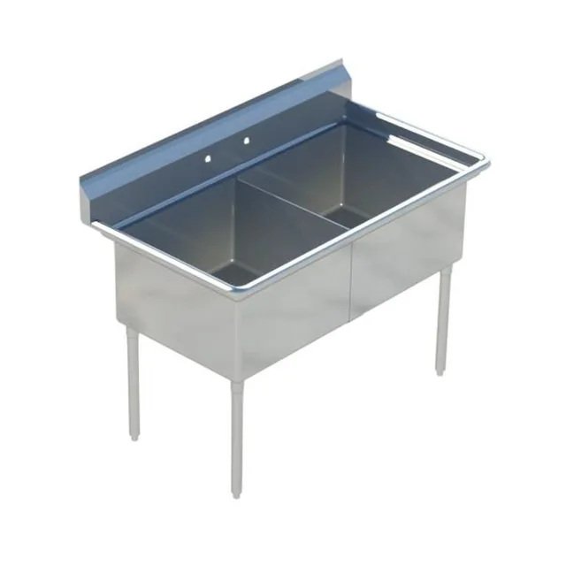 Sapphire SMS-2-1821D — 2-Compartment Sink, 72"W x 26.5"D