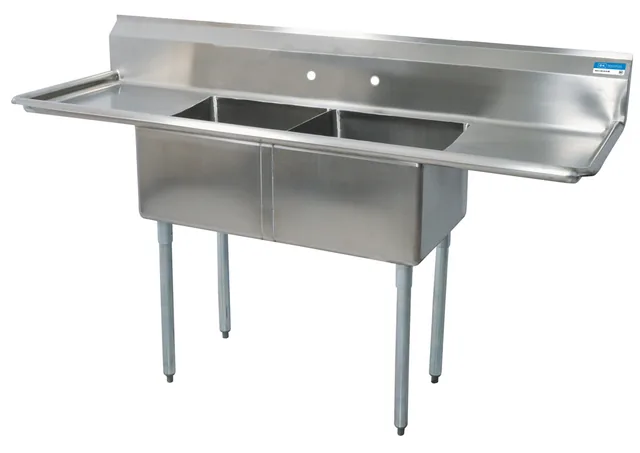 BK Resources BKS-2-20-12-18T — 2-Compartment Sink, 20"W x 20"D, stainless steel