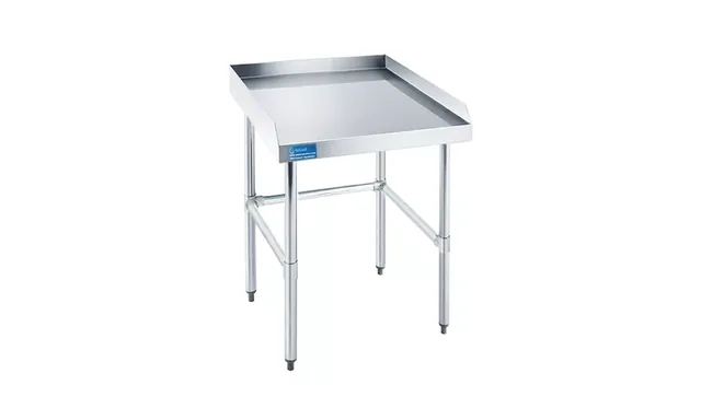 AmGood AMGES-2424-RCB+35inch — Open-Base Work Table, 24"W x 24"D, 18-ga 430 stainless with backsplash