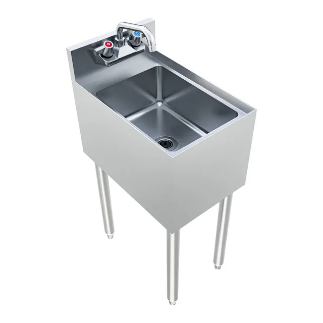 BK Resources UB4-18-1014HS12-P-G — Underbar Dump Sink, 12"W x 18"D, 18-ga 304 stainless steel