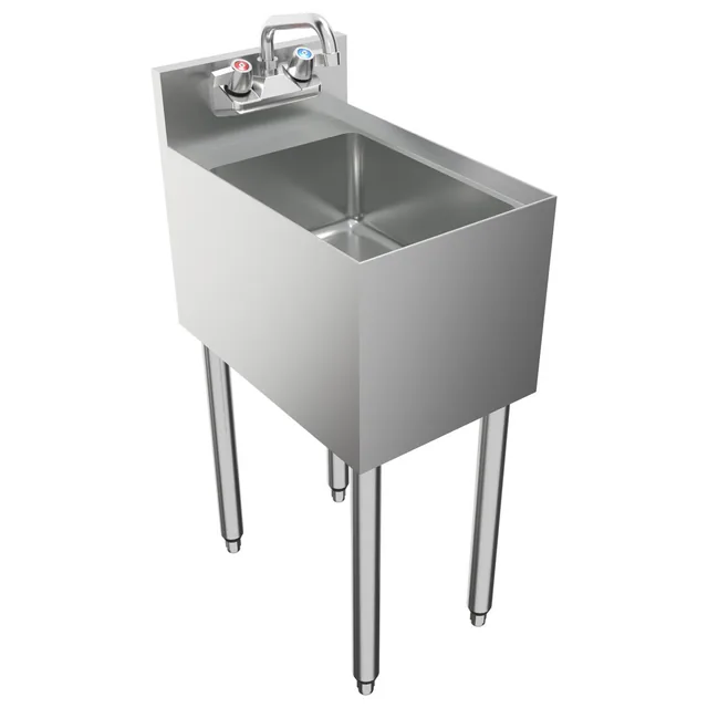 BK Resources UB4-18-1014HS-P-G — Underbar Dump Sink, 15"W x 18"D, 18-ga 304 stainless steel