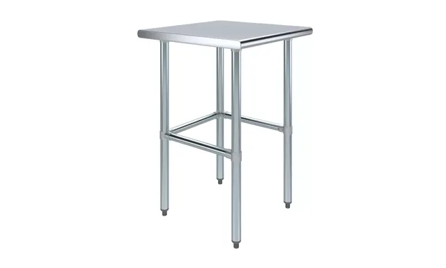 AmGood AMGWT-2424-RCB — Work Table with Open Base, 24"W x 24"D, 18-ga 430 stainless steel