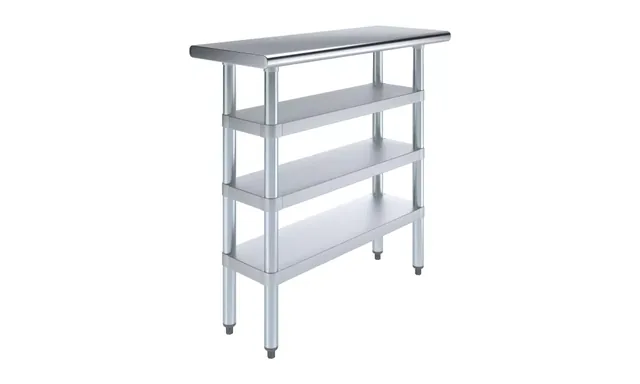AmGood AMGWT-1436-3SH — Work Table, 36"W x 14"D, 18-ga 430 stainless steel