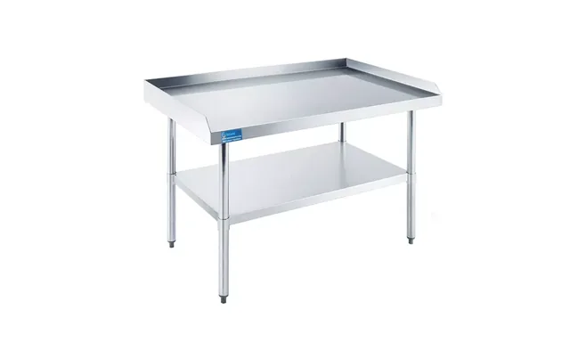 AmGood AMGES-2436+35inch — Work Table with Backsplash, 18-ga 430 stainless steel