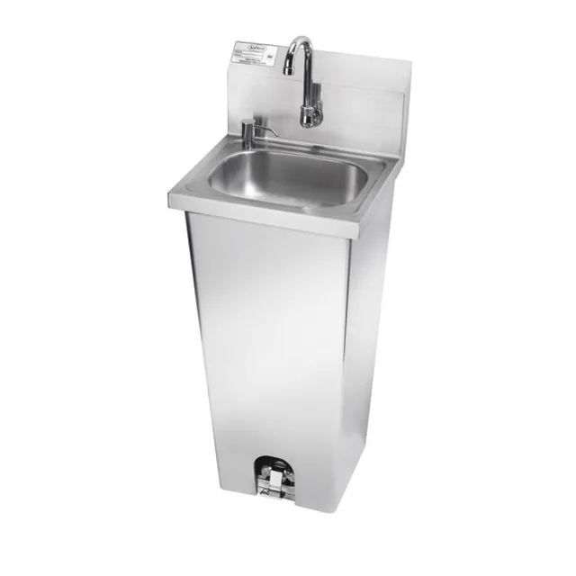 Krowne HS-14 — Freestanding Hand Sink, 15.75"W x 15"D, 20-ga 304 stainless, foot pedal