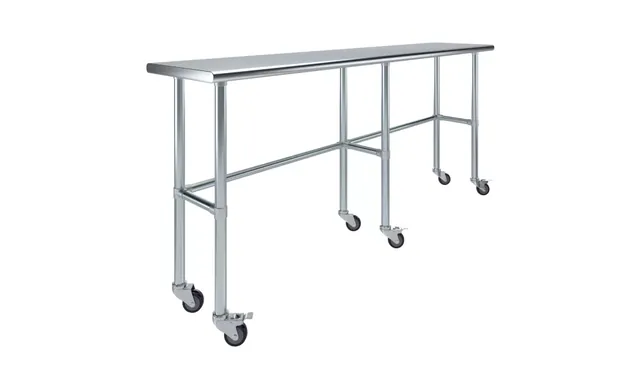 AmGood AMGWT-1884-RCB-WHEELS — Work Table with Casters, 18-ga 430 stainless steel