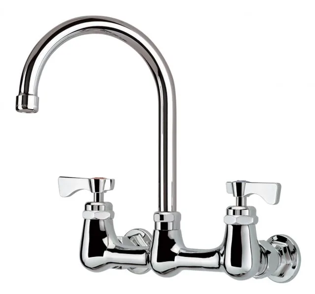 Krowne 14-801L — Wall-Mount Gooseneck Faucet, 8"" Centers, 6" Spout
