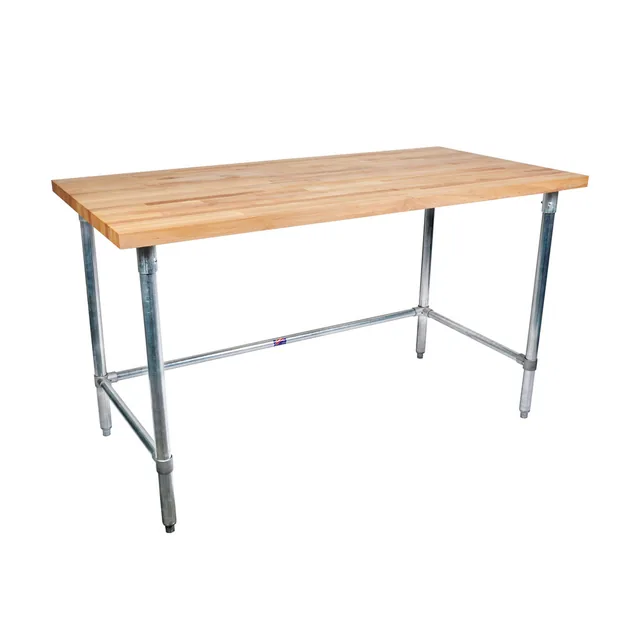 BK Resources MFTSOB-4830 — Work Table with Open Base, 48"W x 30"D x 34.75"H, hard maple top