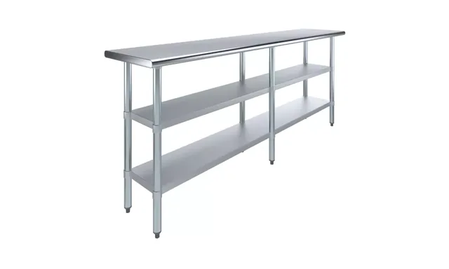 AmGood AMGWT-1884-2SH — Work Table, 84"W x 18"D, 18-ga 430 stainless steel