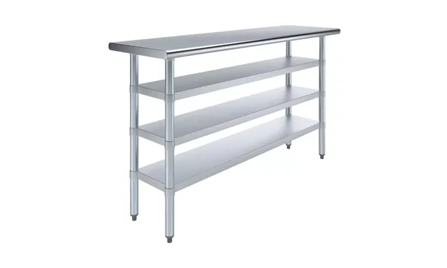 AmGood AMGWT-1860-3SH — Work Table, 60"W x 18"D, 18-ga 430 stainless steel