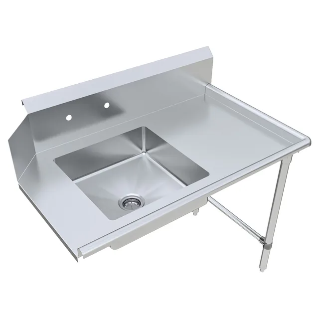 BK Resources BKSDT-48-R-SS — Dish Table, 48"W x 30.38"D x 46.25"H, 18-ga 304 stainless steel