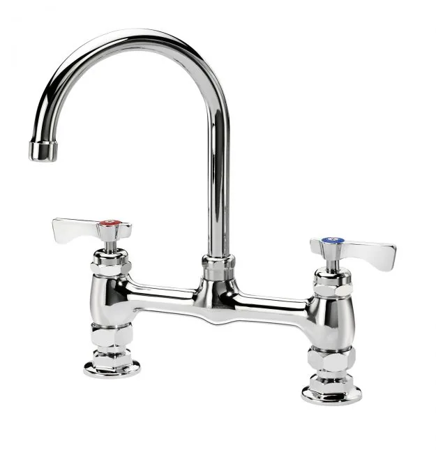 Krowne 15-801L — Deck-Mount Gooseneck Faucet, 8"" Centers, 6" Spout