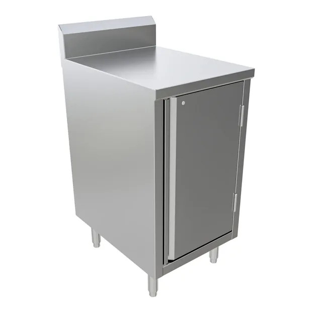 BK Resources CSTR5-2418HL — Cabinet-Base Work Table, 24"W x 18"D, 14-ga 304 stainless with backsplash