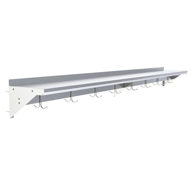 BK Resources BKWS-1296-PR — Wall Shelf, 96"W x 12"D, stainless steel