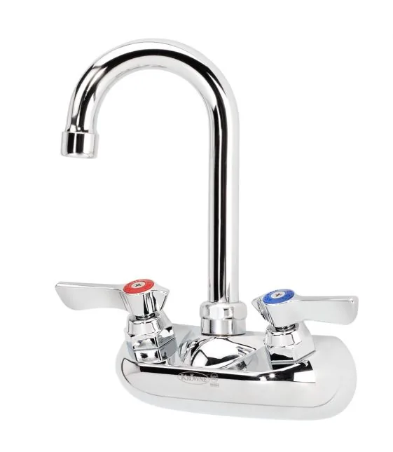 Krowne 10-400L — Wall-Mount Gooseneck Faucet, 4"" Centers, 3.5" Spout