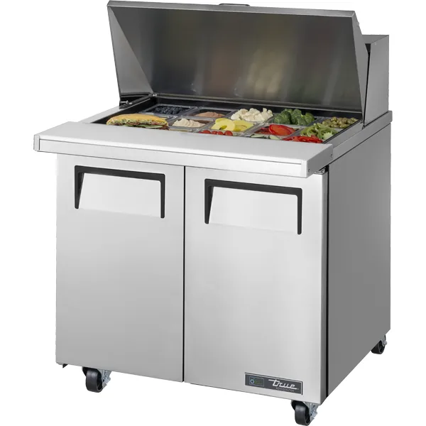 True TSSU-36-15M-B-HC — Sandwich / Prep Table with 2 Doors, 35"W x 34.12"D