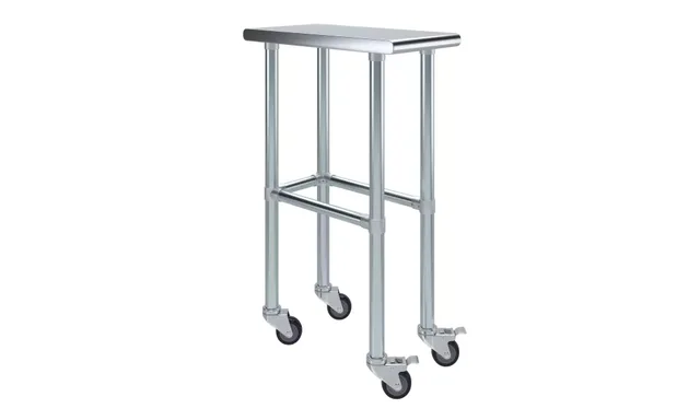 AmGood AMGWT-2412-RCB-WHEELS — Work Table with Casters, 18-ga 430 stainless steel