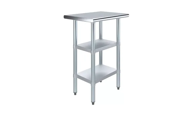 AmGood AMGWT-1824-2SH — Work Table, 24"W x 18"D, 18-ga 430 stainless steel