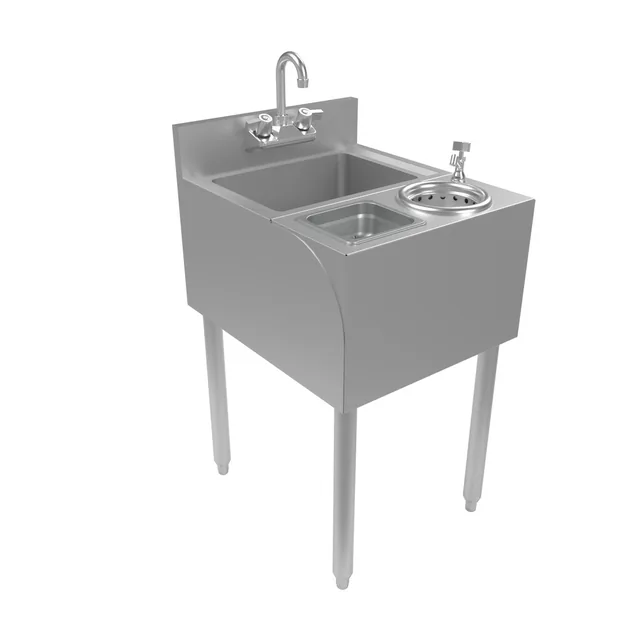 BK Resources UB4-21-SSP18-P-G — Underbar Speed Station, 21"W x 18"D, 18-ga 304 stainless steel