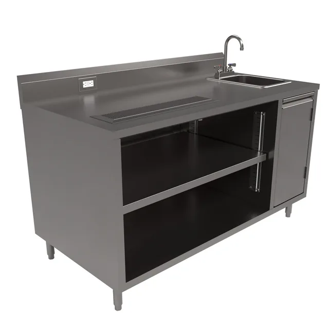 BK Resources BEVT-3060R — Cabinet Base Work Table, 60"W x 30"D x 40.5"H, stainless steel