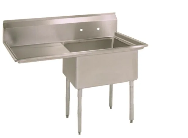 BK Resources ES-1-18-12-18L — 1-Compartment Sink, 38.5"W x 23.8"D x 43.75"H, stainless steel