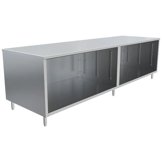 BK Resources CST-36120 — Cabinet Base Work Table, 120"W x 36"D x 34.75"H, 304 stainless steel