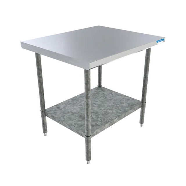 BK Resources VTT-3630 — Work Table with Open Base, 36"W x 30"D, 18-ga 430 galvanized steel