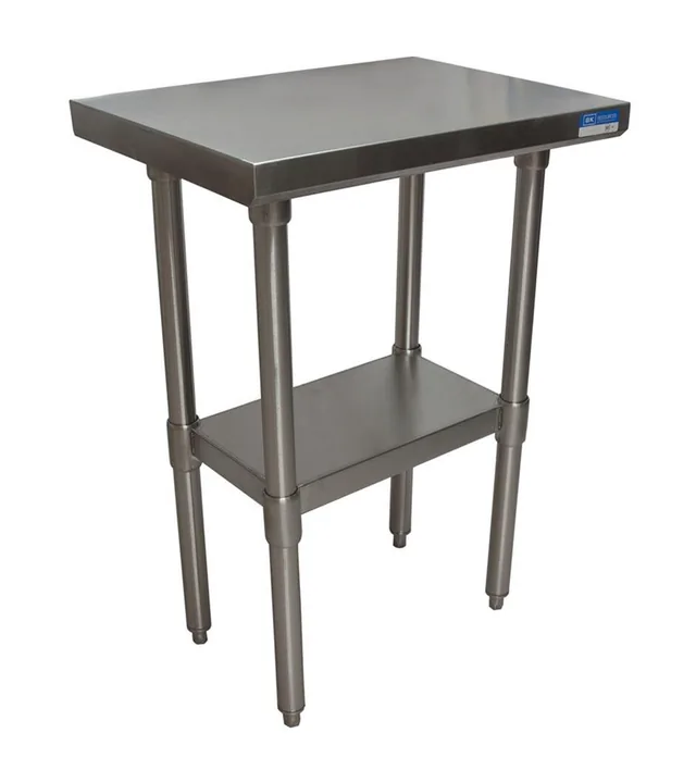 BK Resources VTT-1824 — Work Table with Open Base, 24"W x 18"D, 18-ga 430 galvanized steel